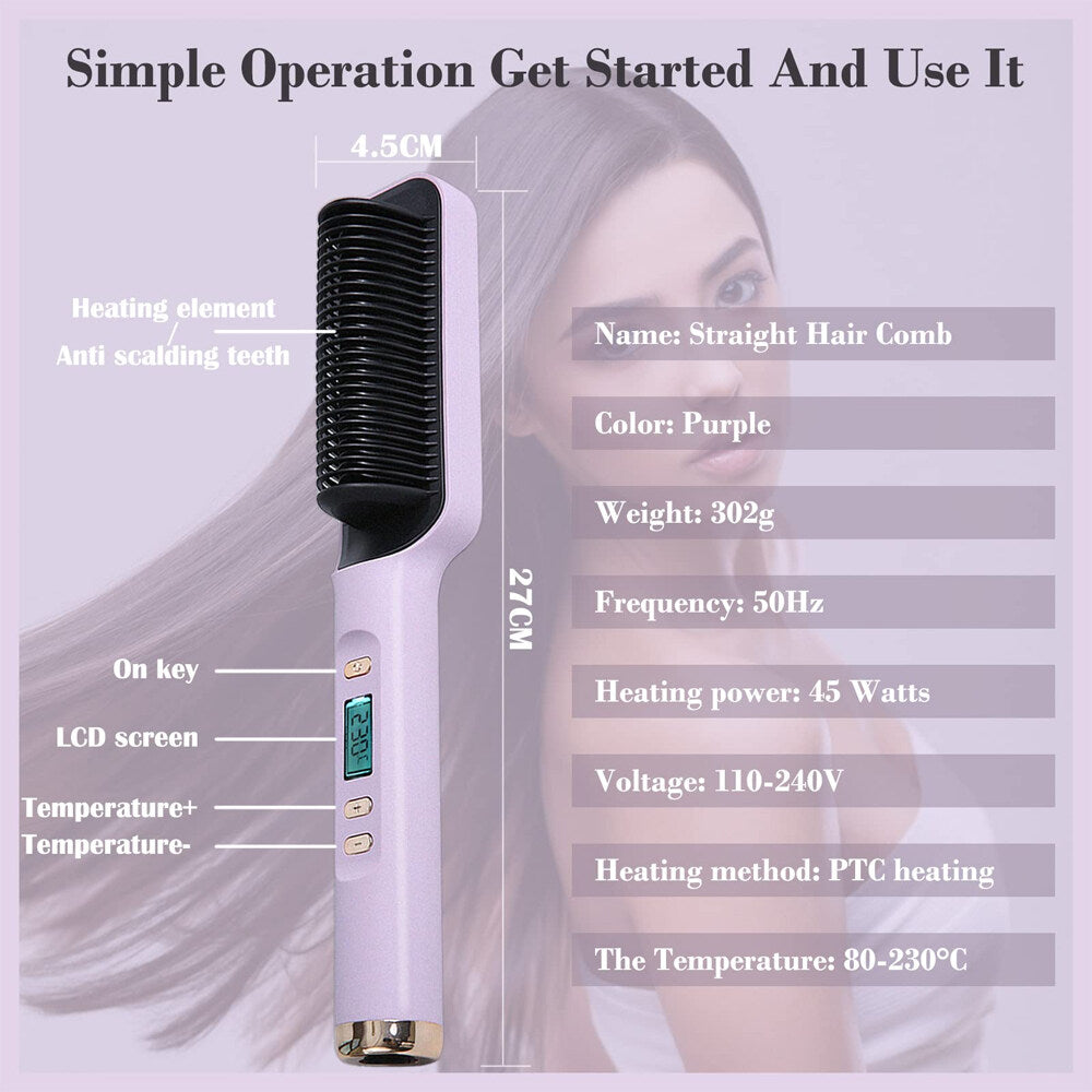 Hot Comb Straightener For Hair Straightener Brush Electric Hair Brushes